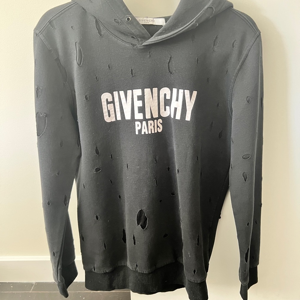 Givenchy Black Distressed hoodie